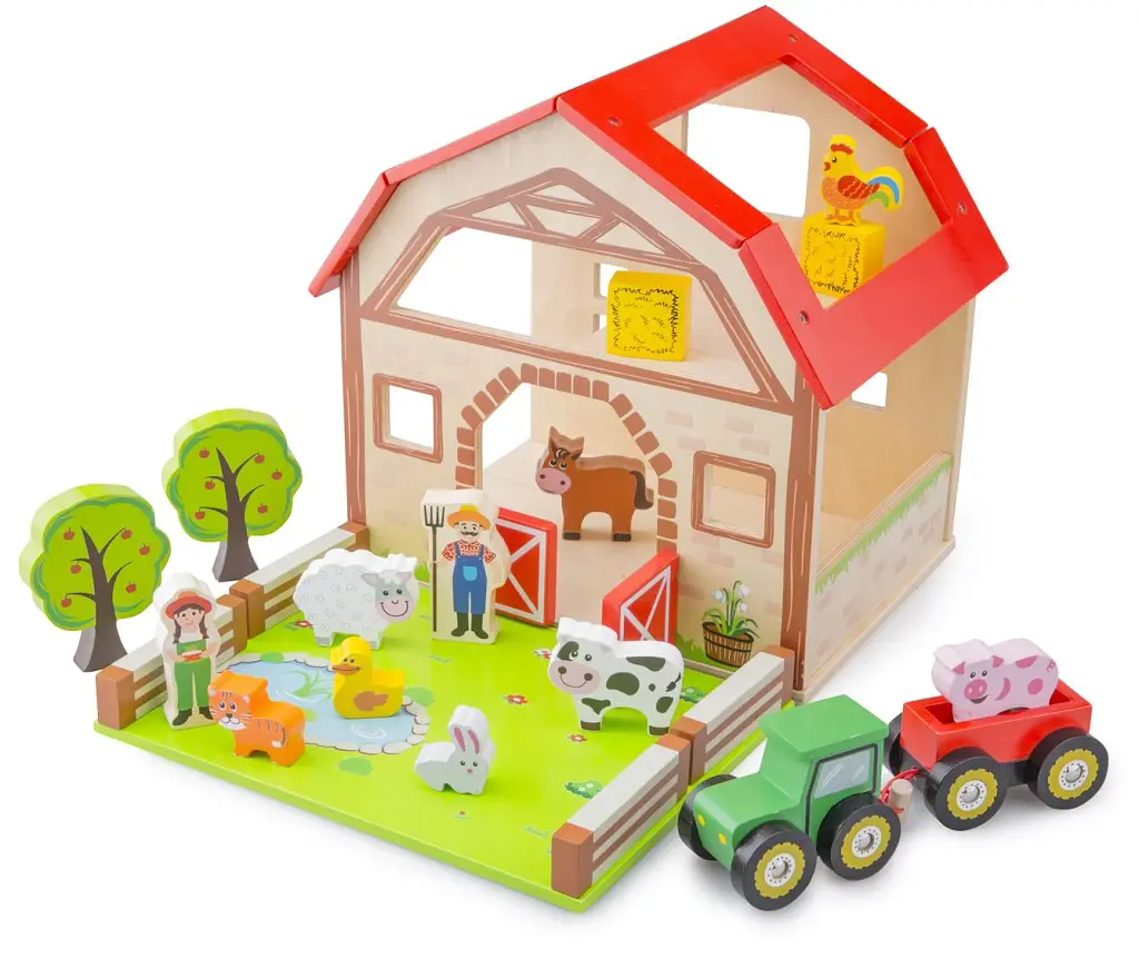 Игровой набор "Ферма" New Classic Toys, дерево, 20 фигурок