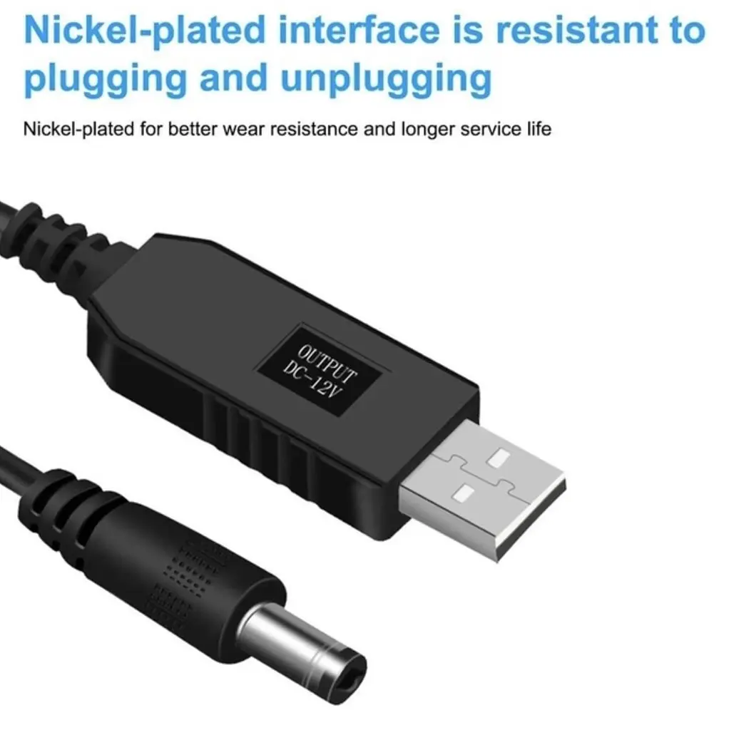 Кабель для роутера USB DC живлення від Power Bank Fonken із трансформатором 9V з перехідником 5.5 - 3.5 мм Чорний - фото 3