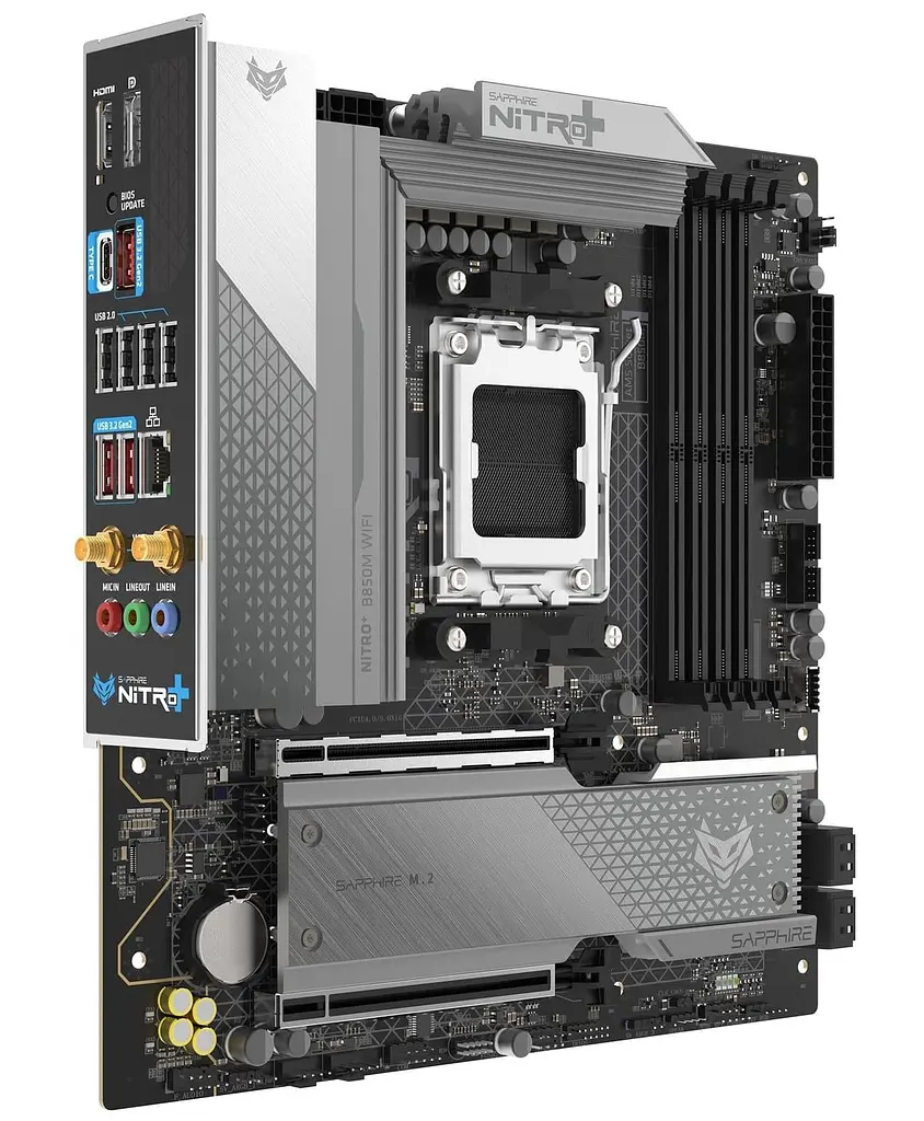 Материнська плата Sapphire NITRO+ B850M WIFI (52123-01-40G) (Socket AM5, AMD B850, Micro-ATX) - фото 5