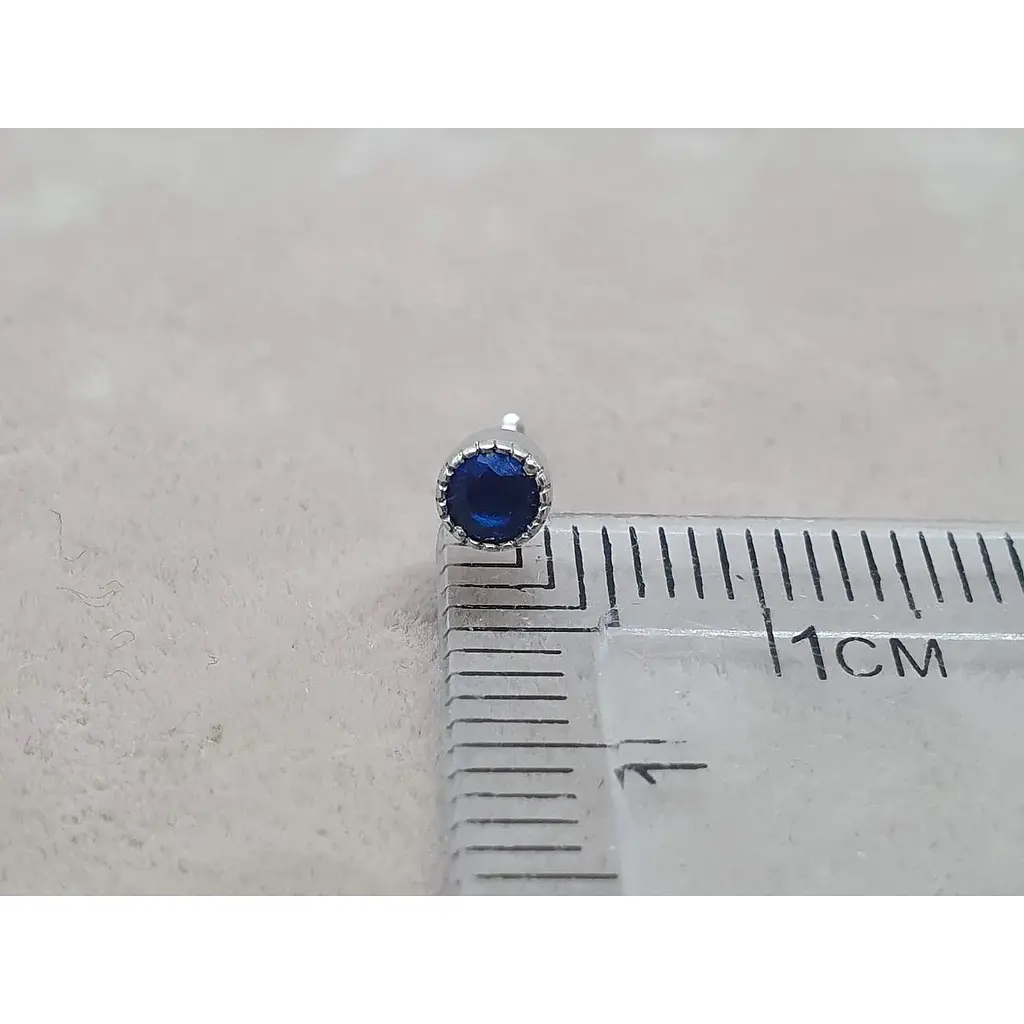 Серебряные пуссеты Лазурит с фианитами. 28403Р ЗЕЛ Синий - фото 3