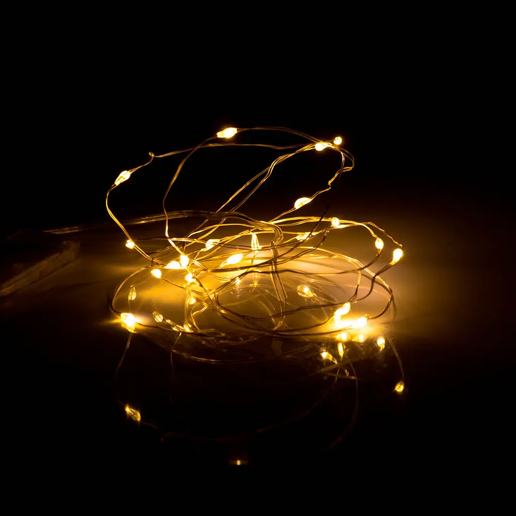 Електрогірлянда Yes! Fun Нитка на мідному дроті 20 LED тепло-біла 2 м статична батарейки (975020) - фото 4