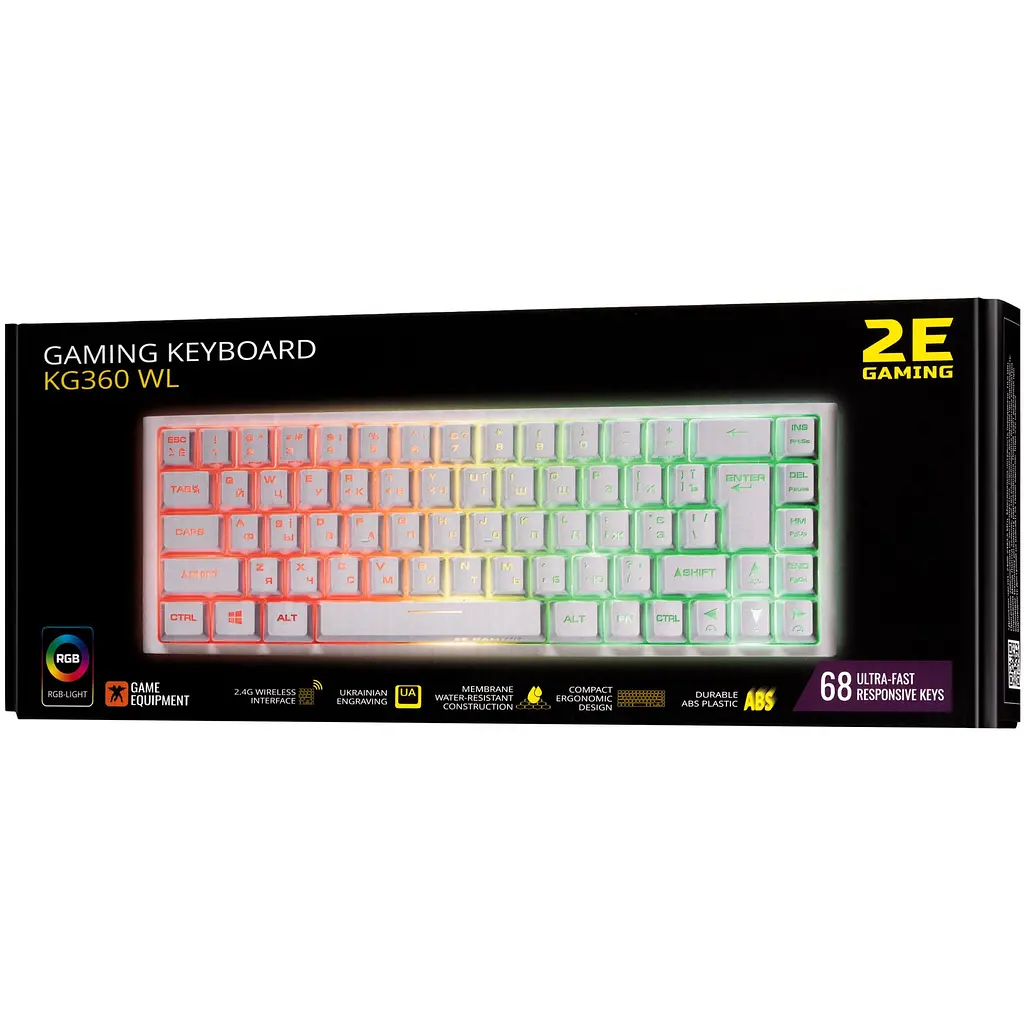 Клавіатура ігрова 2E Gaming KG360 безпровідна з підсвіткою white (2E-KG360UWT) - фото 8