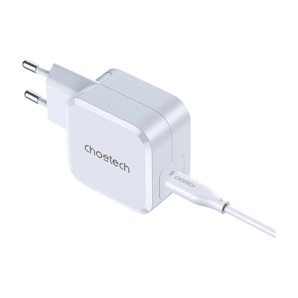 Зарядное устройство для Choetech USB-C PD45W QC3.0/PPS GaN (PD8007-EU-WH) - фото 4