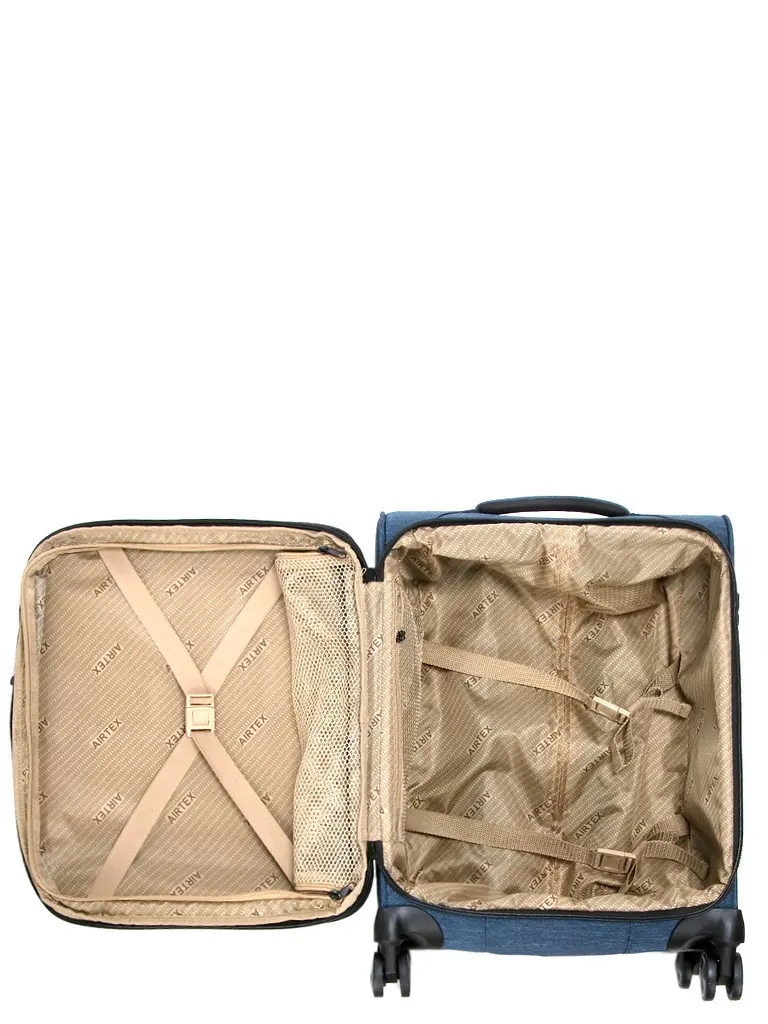 Валіза маленька S тканинна Airtex 6659 54x40x23см 50л Синій - фото 12