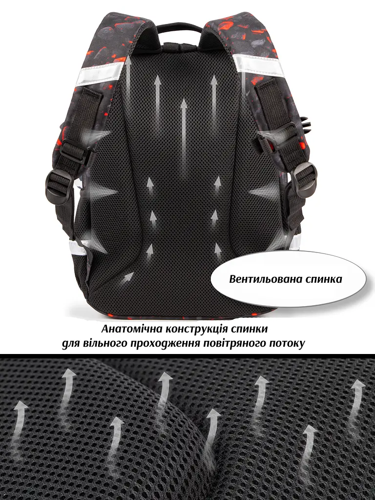 Ортопедичний рюкзак 6 в 1 для хлопчика School Standard з Машиною для першокласника (SET 160-29) - фото 8