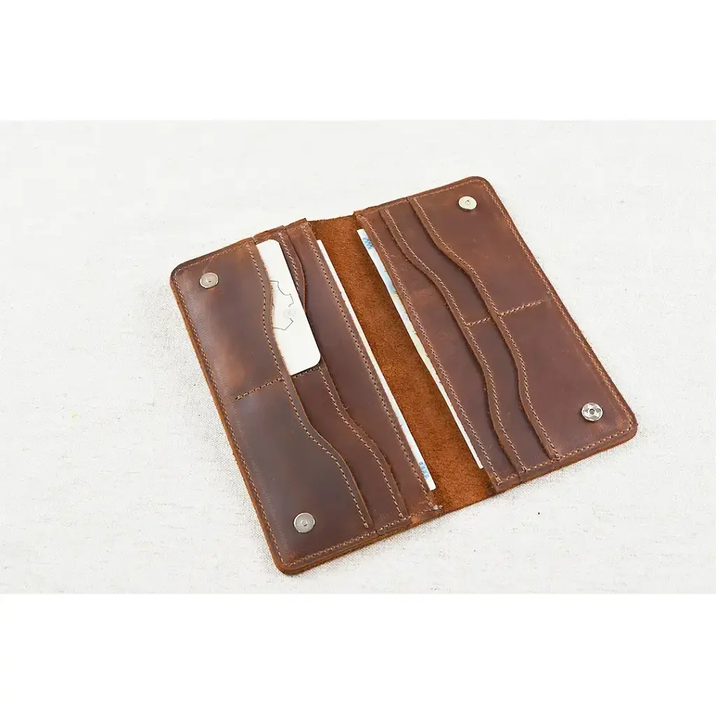 Кошелек-купюрник Crazy Horse тонкий мужской коньячный - фото 3