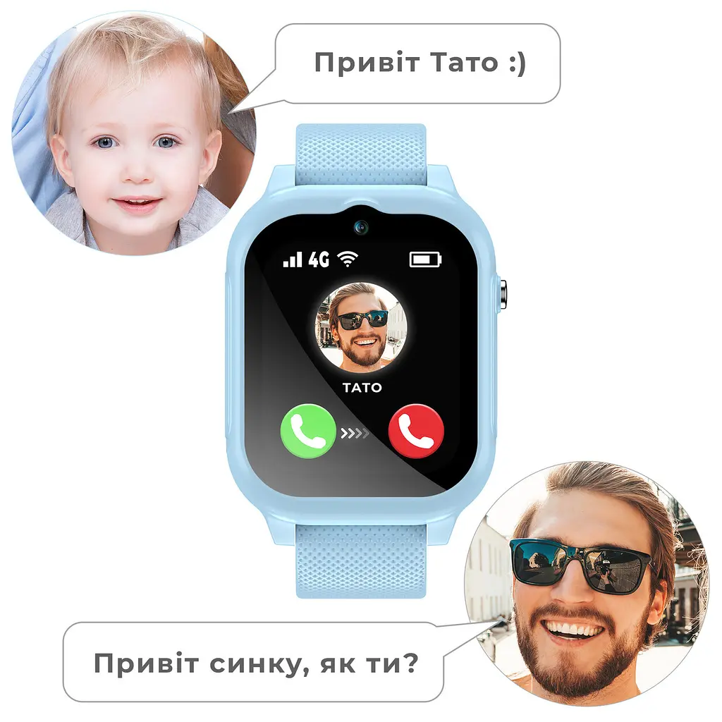 Дитячий смарт-годинник JETIX G99 зі змінним корпусом, GPS, 4G Відеодзвінком і вологозахистом Блакитний - фото 7