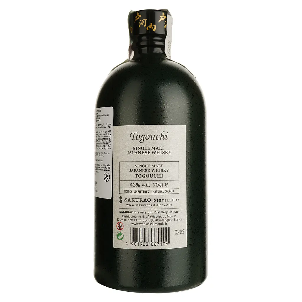 Виски Togouchi Single Malt Japanese Whisky 43% 0.7 л - фото 3