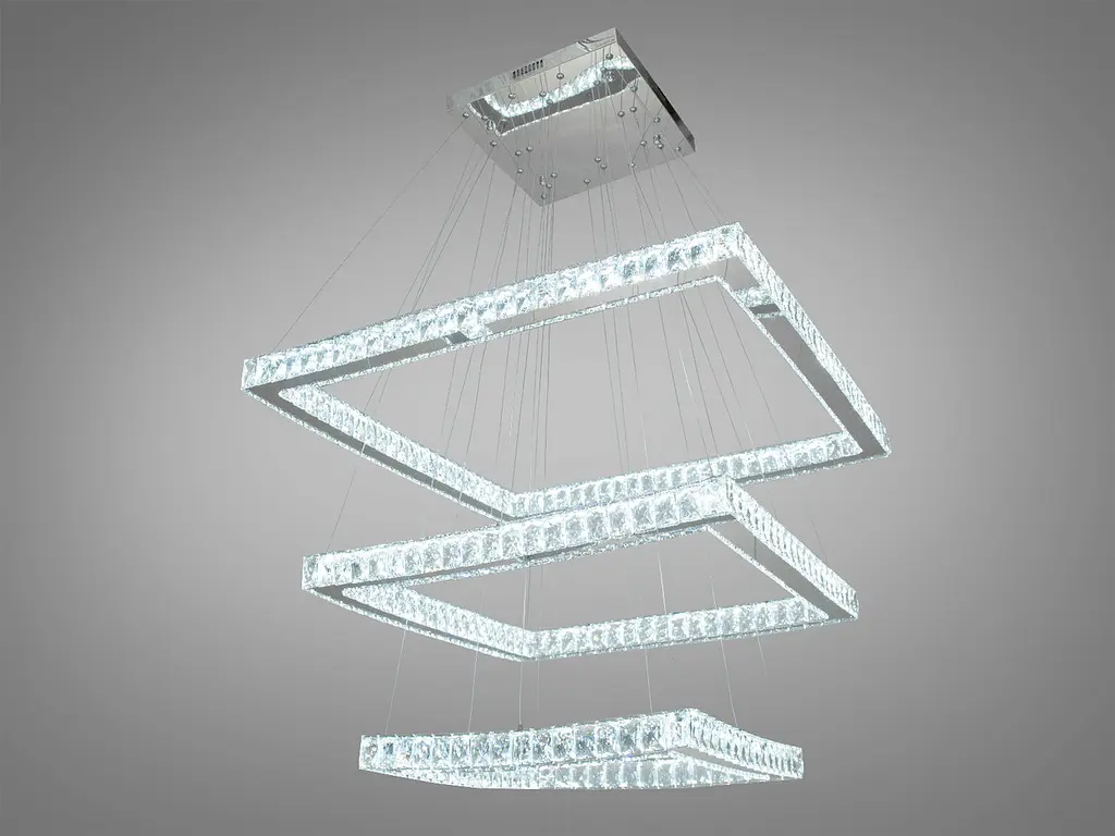 Подвесной светильник LED Diasha 8787-3A/810+650+490 165W, хром, современный стиль, регулируемая высота, пульт ДУ - фото 2