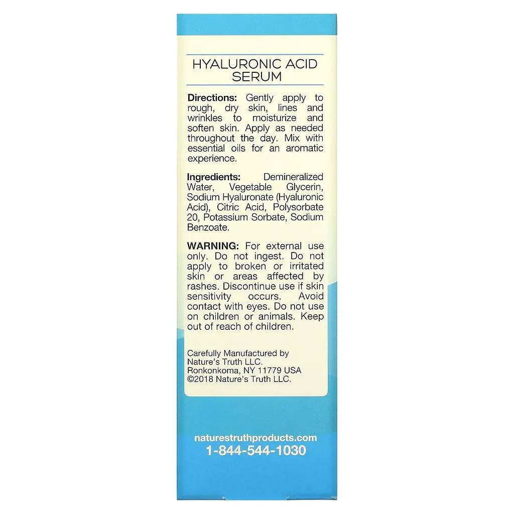 Сыворотка для лица с гиалуроновой кислотой Nature's Truth Hyaluronic Acid Serum 30 мл - фото 3