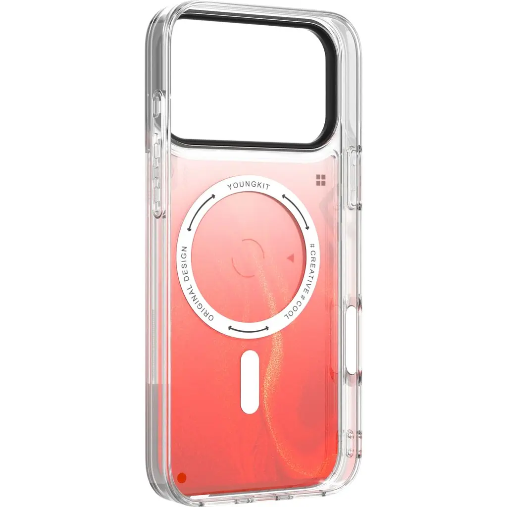 Чохол YoungKit Cyberpunk Luminous Case with Magnetic Ring для Apple iPhone 17 Pro Max Lava Orange [168234] - фото 4