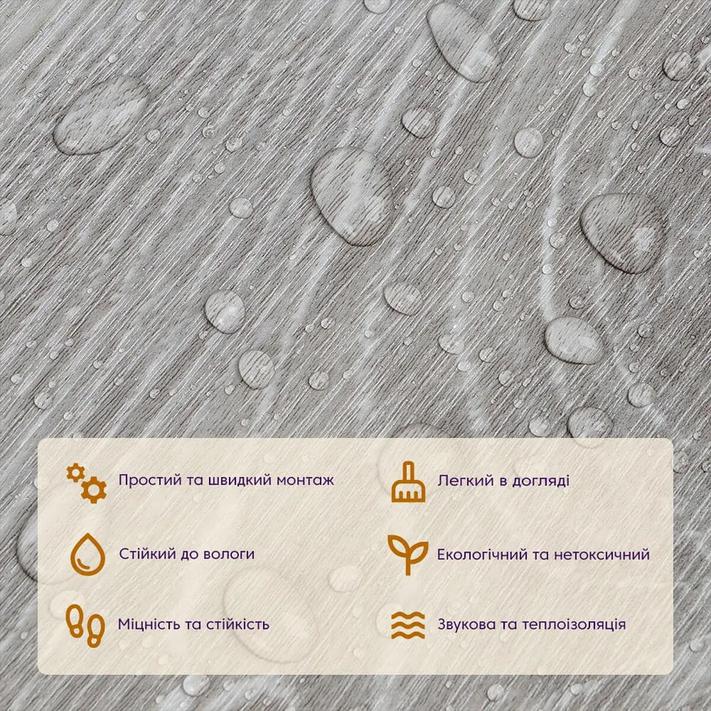 Вінілова плитка що самоклеїться Sticker Wall 152.4х914.4х1.5мм Мат SW-00001131 - фото 4