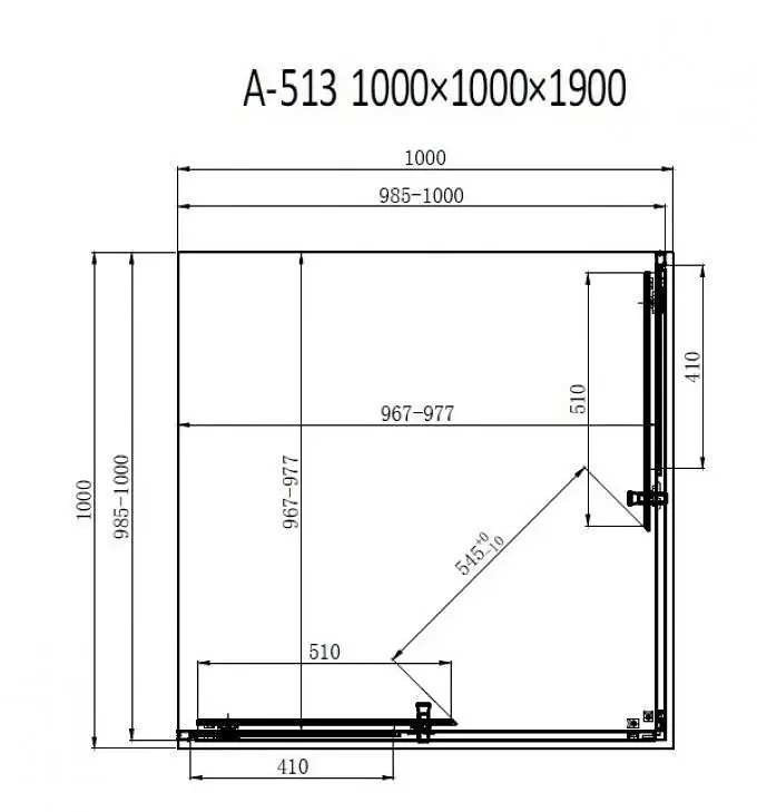 Душова кабіна Dusel A-513 100x100x190 тоноване, Хром, Універсальна, тонований, хром, 100x100 - фото 10