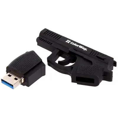 USB флеш накопитель ColorWay Pistol 64 GB 3.0 Black (CW-USBPL64) - фото 5