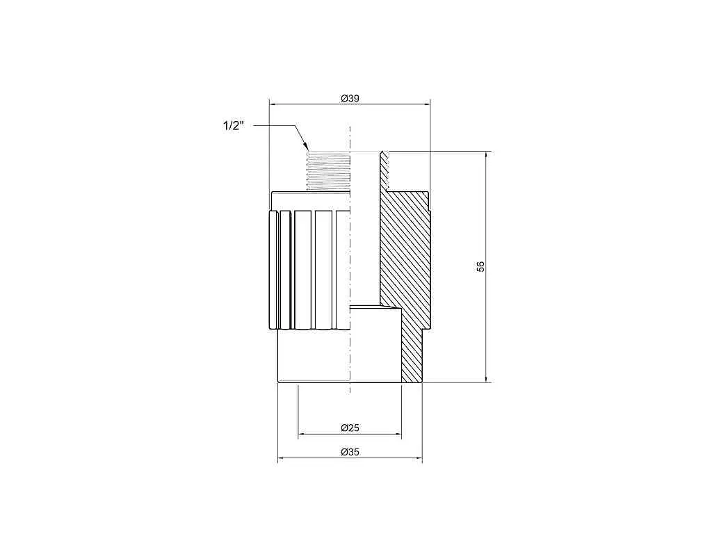 Муфта Thermo Alliance 1/2" d 25мм поліпропіленова 1/2"З для поліпроп. труб (DSB303) - фото 2