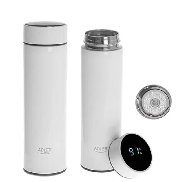 Термос питьевой с индикатором Adler AD-4506-white-LED 473 мл белый - фото 2