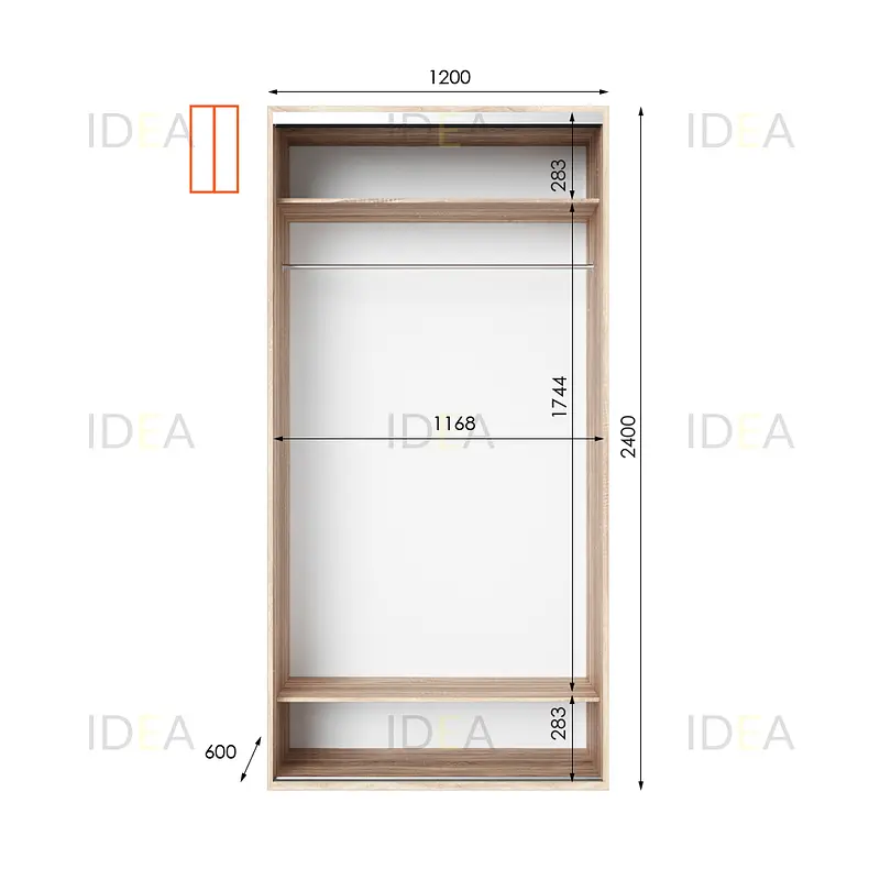 Шафа-купе Idea серія 8 120 x 60 x 240 см Дуб сонома - фото 2