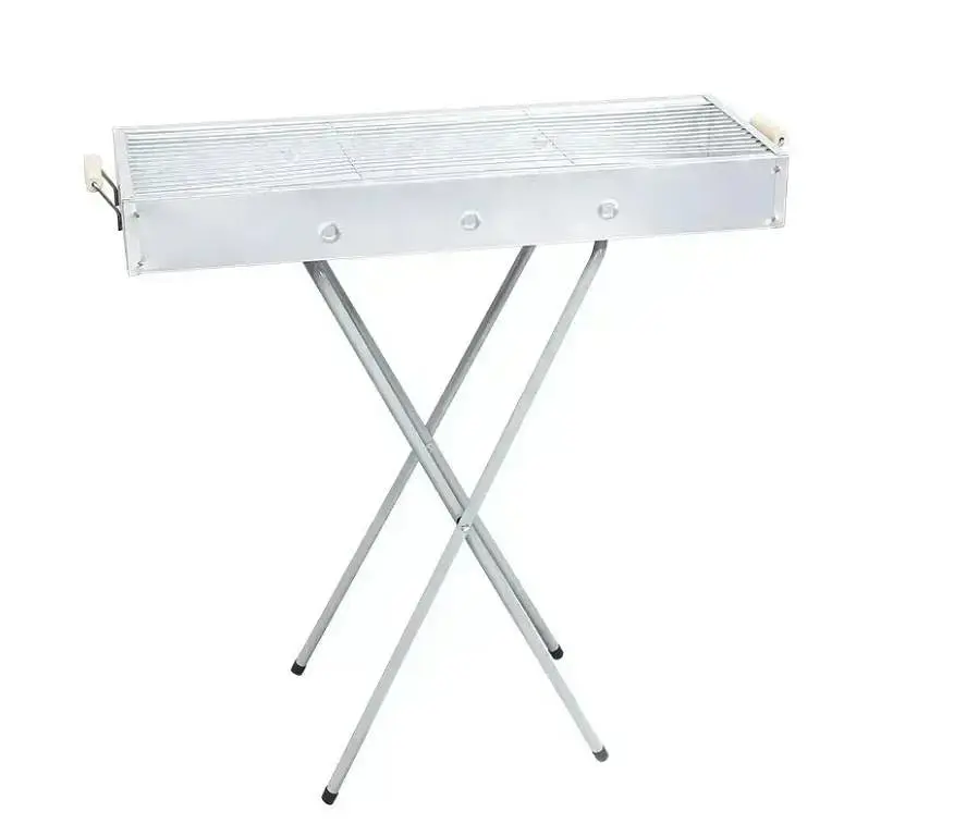 Переносний мангал барбекю гриль BARBECUE TRAY 770SS MD-008 70×30×70 см з решіткою, металевий портативний мангал - фото 3