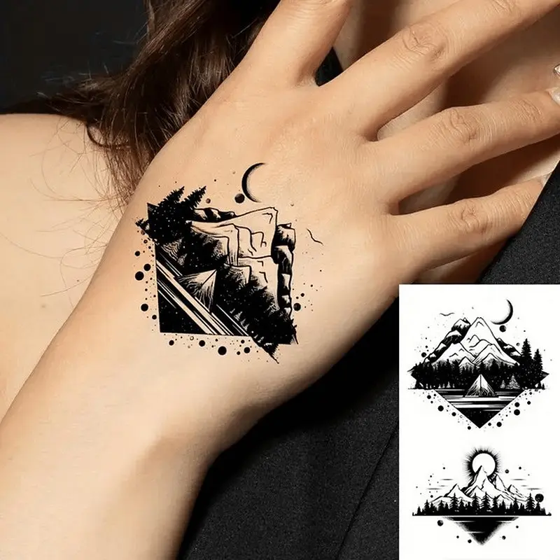 Набір дитячих тимчасових тату Чорні міні №3 black-tattoo-mini-set-3-3, 30 штук по 9,5*5,5 см - фото 4