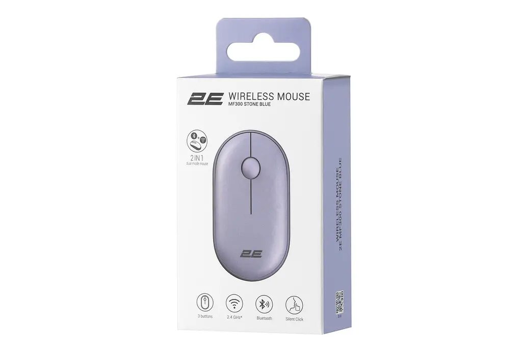 Бездротова мишка для ноутбука 2E MF300 Silent WL/BT Синій - фото 6