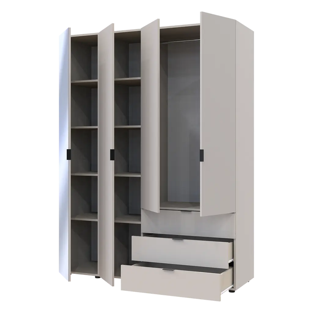 Шафа для одягу Doros Гелар Кашемір 3ДСП/Дзеркало 155х49.5х203.4 (80737657) - фото 5