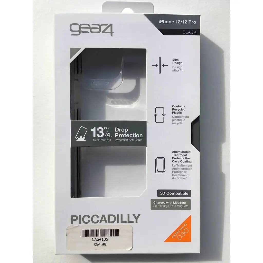 Противоударный чехол Gear4 Piccadilly D3O для iPhone 12 Pro Max (6.7") Black + Прозрачный (702006066) - фото 10