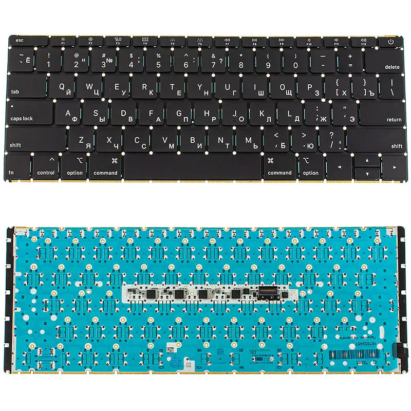 Клавіатура для ноутбука APPLE (MacBook Pro Retina: A1534 (2015)) rus, black, SMALL Enter - фото 2