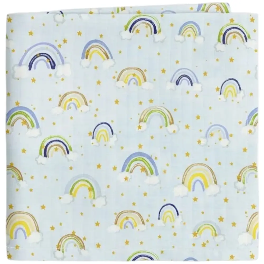 Муслінова пелюшка Cosas Rainbow CS1 110х150 см біло-жовта (MuslinDiapers_RainbowStarYellow_110x150)