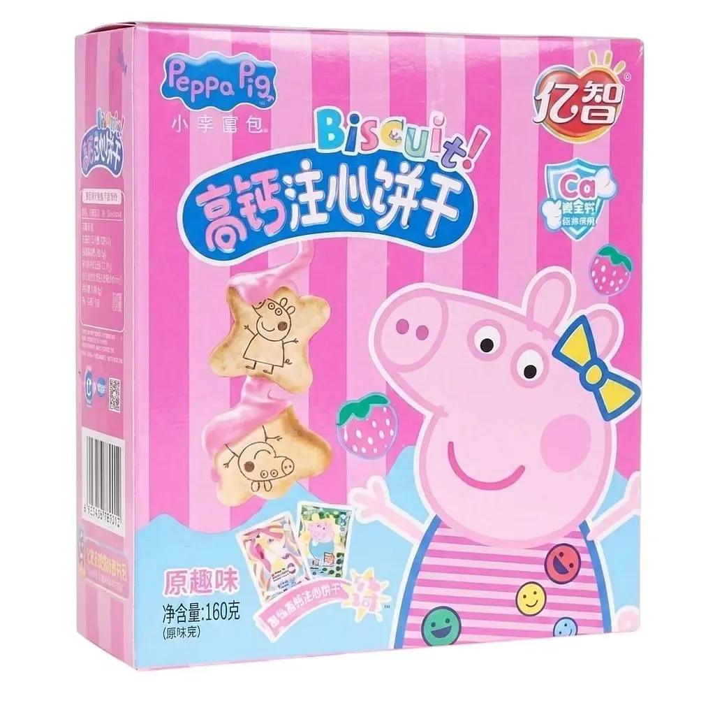 Печиво з кальцієм Yizhi Biscuit Peppa Pig Strawberry 160г - фото 2