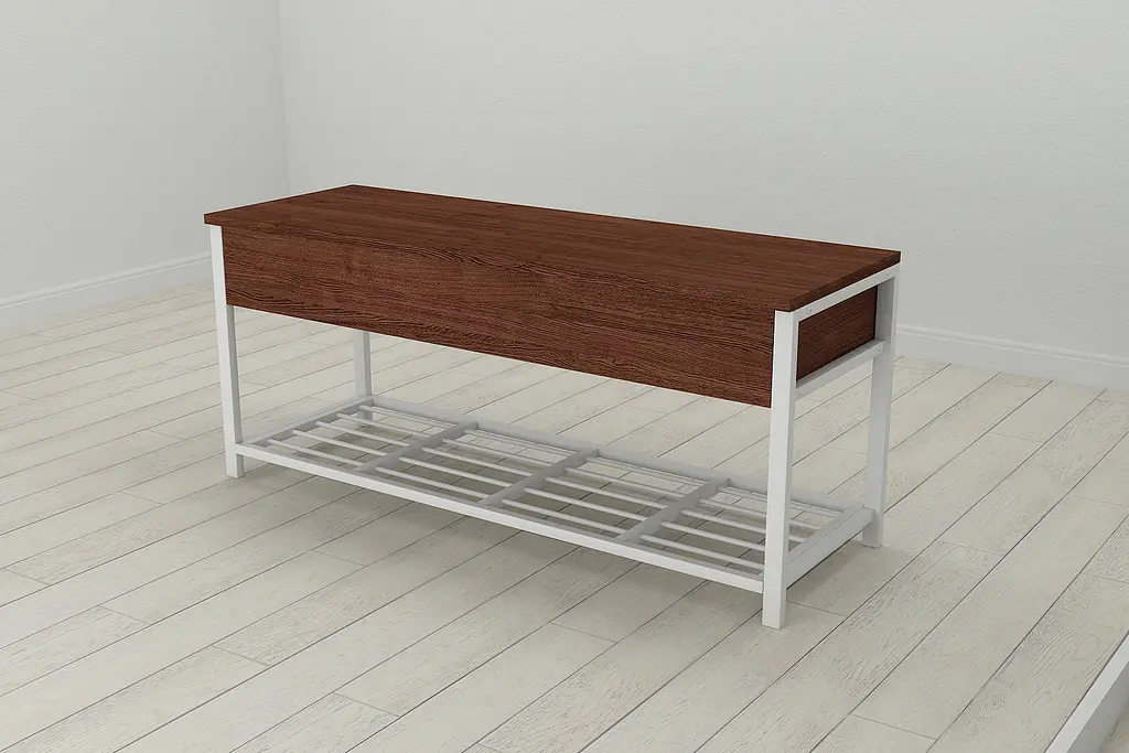 Банкетка с ящиком Ferrum-decor Дрейк 1 550x1000x400 металл Белый ДСП Венге 16 мм (FRD-105306) - фото 2