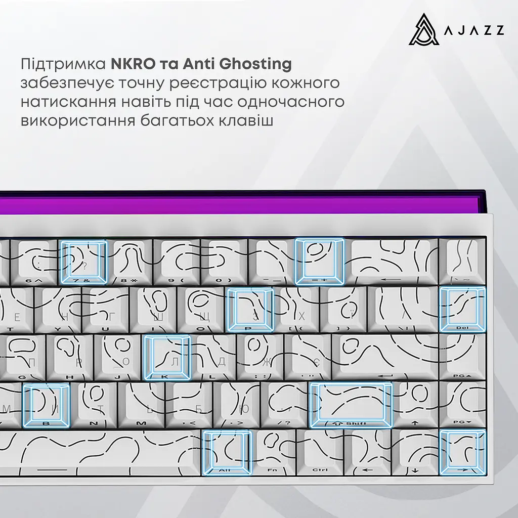 Клавиатура Ajazz NK68 Red Switch White USB-C (NK68-RSW) - фото 11