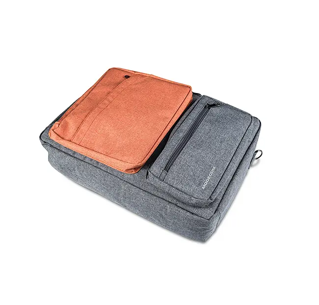 Рюкзак-сумка для ноутбука 15.6" ModeCom Reno серо-оранжевая - фото 2