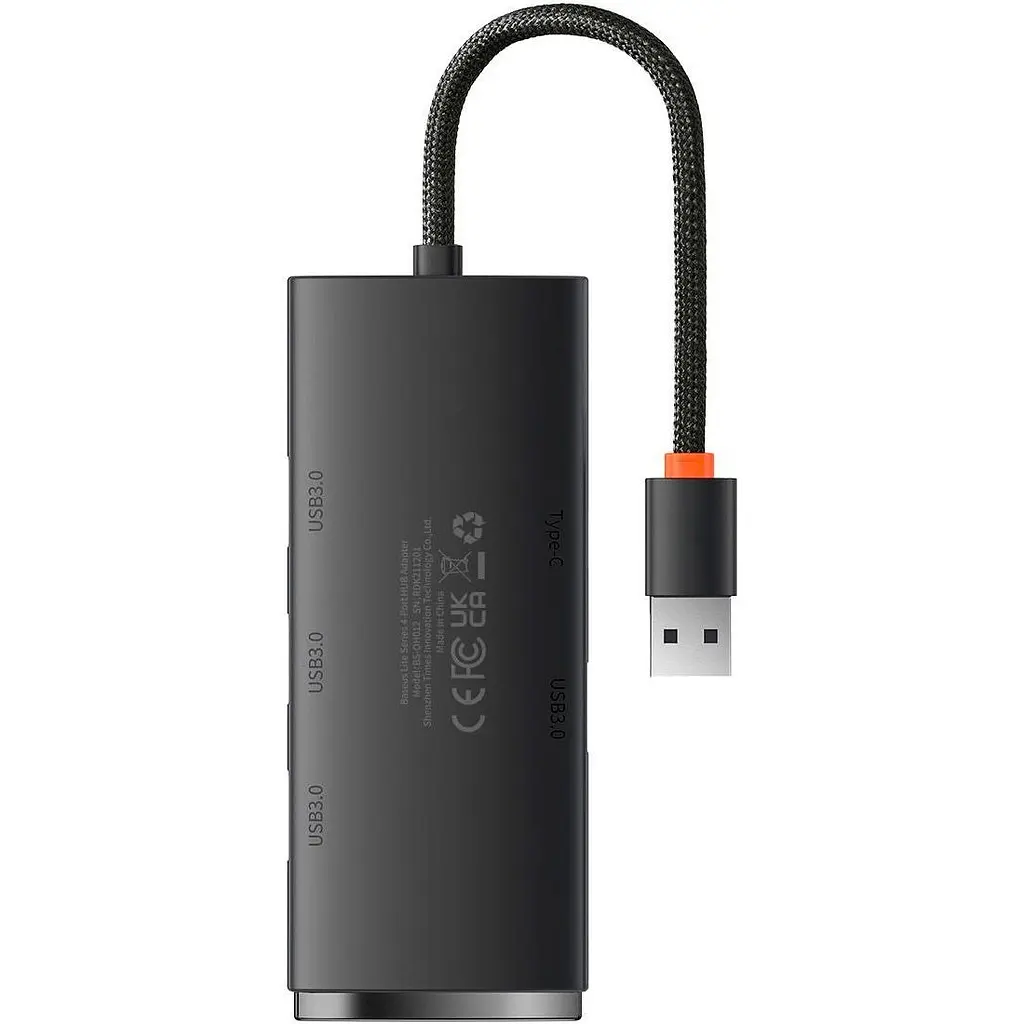 USB-хаб Baseus Lite Series 4-Port USB-A Hub (WKQX030001) [77936] - фото 2