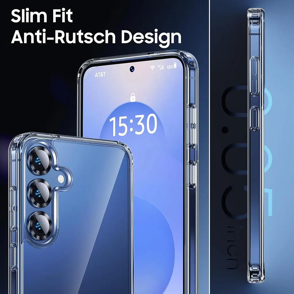 Прозорий чохол UniqueMe 5-в-1 для Samsung Galaxy S25 із повним захистом - фото 2