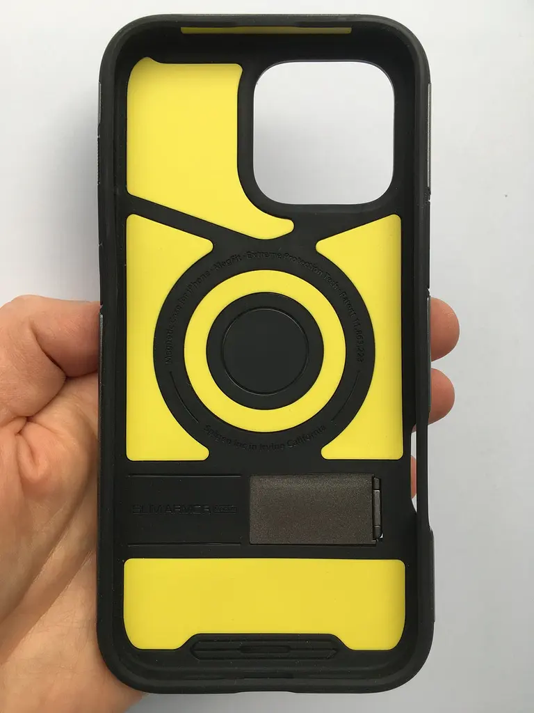Оригінальний протиударний чохол для iPhone 16 Pro Max Spigen Slim Armor MagSafe Gunmetal ACS08033 з підставкою (MagFit) - фото 4