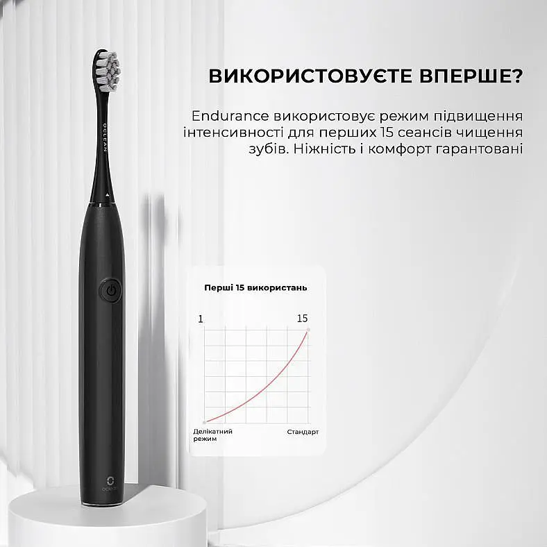 Электрическая зубная щетка Oclean Endurance Eco Electric Toothbrush Black - фото 3