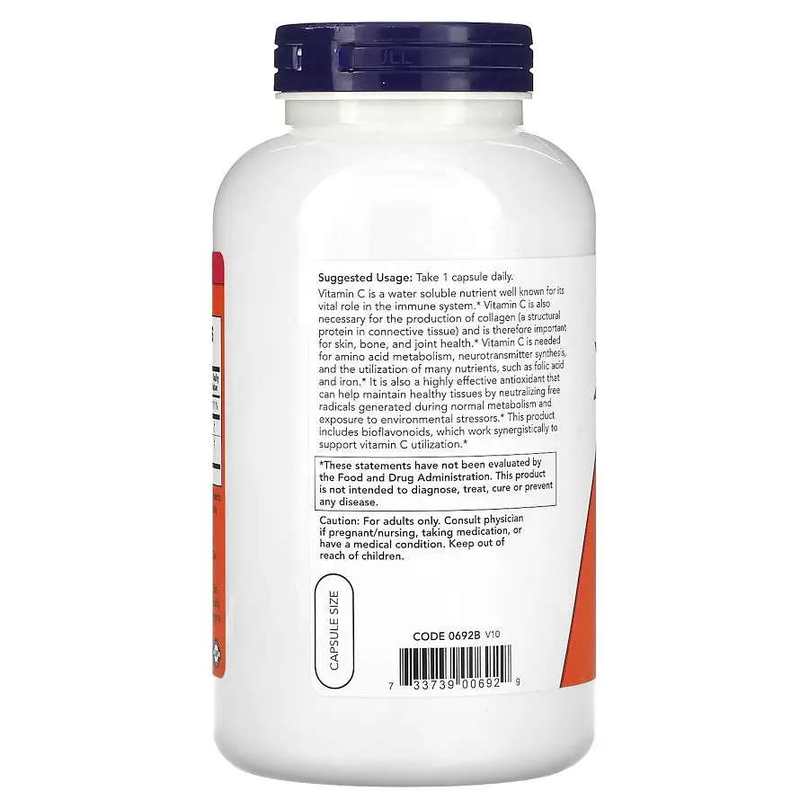 Вітаміни та мінерали NOW Vitamin C-1000 with Bioflavonoids, 250 вегакапсул - фото 3
