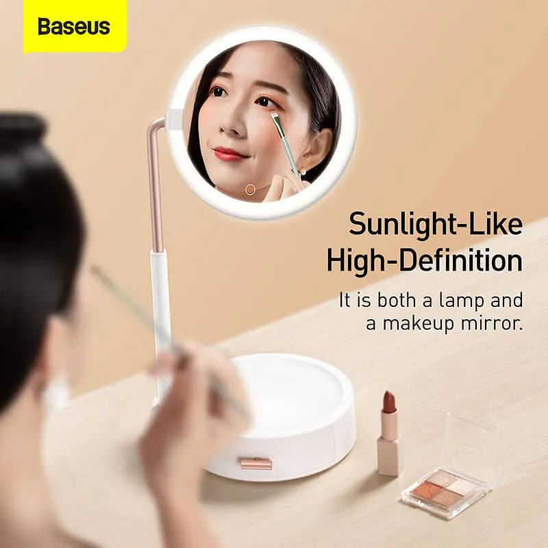 Зеркало Baseus Smart Beauty Series Lighted Makeup Mirror with Storage Box |3 Level touch brightness| (DGZM-02) - фото 8