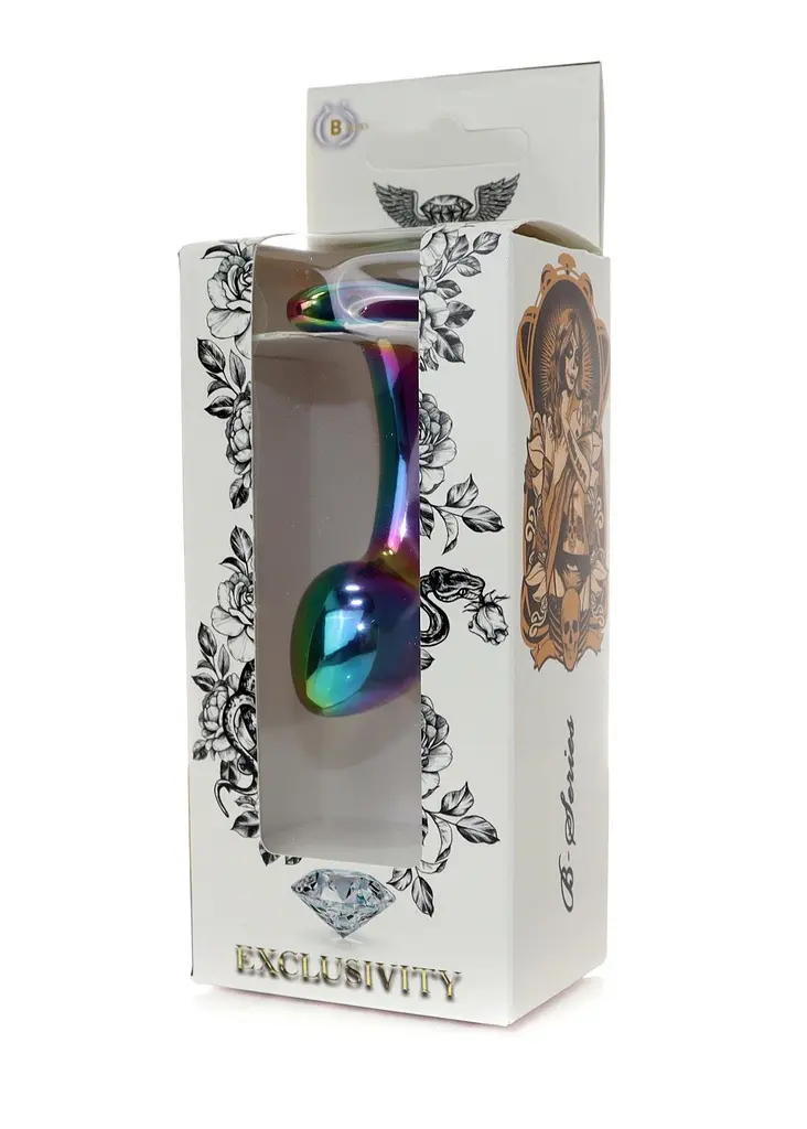 Анальна пробка B-Series Jewellery Multicolour Curved Plug S - фото 8