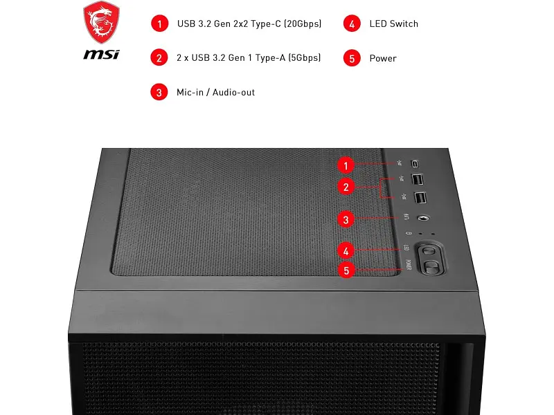 Корпус MSI MAG FORGE 321R AIRFLOW - фото 7