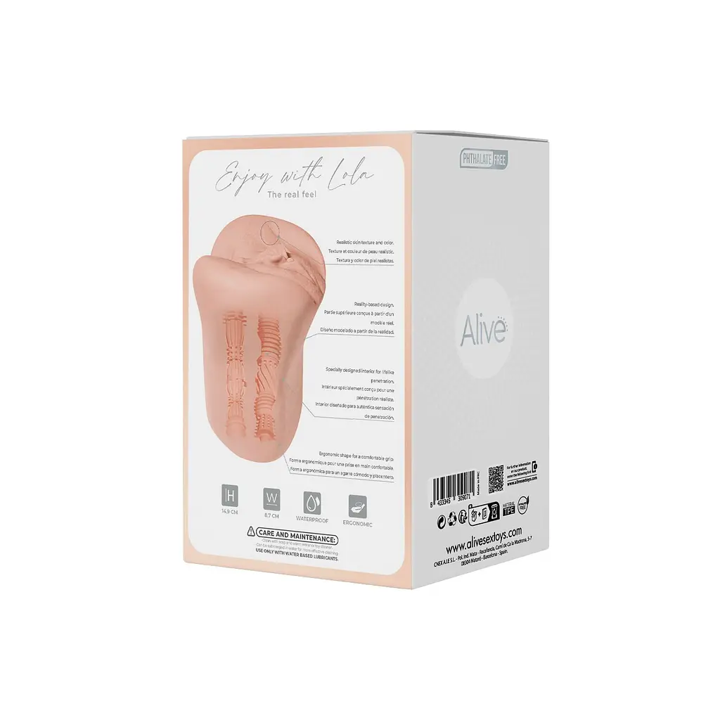 Мастурбатор-вагіна + попка Alive Lola Super Realistic Masturbator L Flesh, два канали, реалістик - фото 8