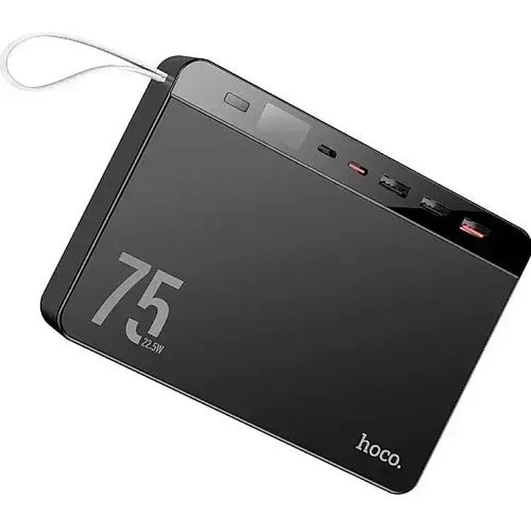 Портативна батарея Hoco J94 Overlord 22.5W PD20W QC LCD 75000 mAh Black - фото 4
