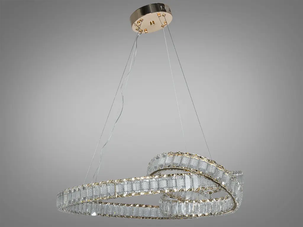 Підвісна кришталева LED-люстра Diasha D8880/600G, золота, Ø 65 см, 92 W, з пультом - фото 5