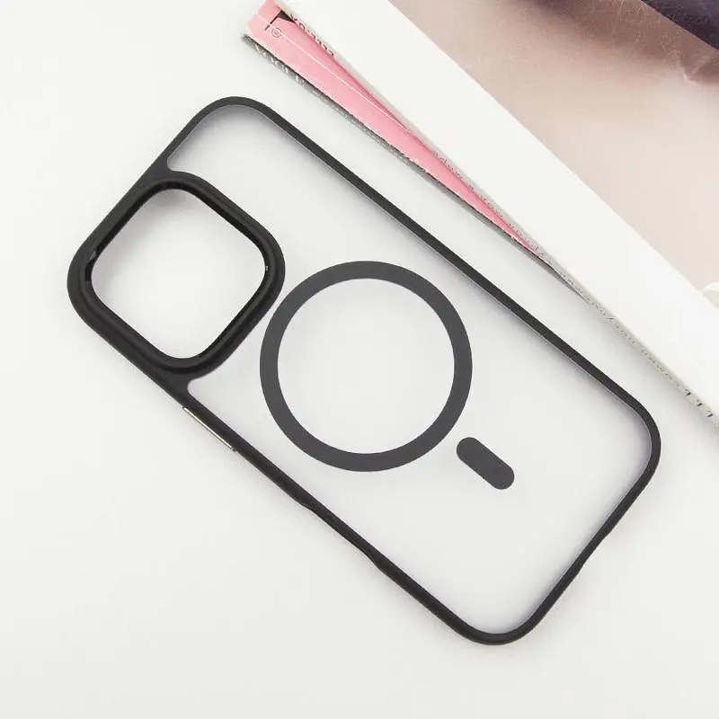 TPU+PC чохол Blueo Skin Friendly Frosted with MagSafe для Apple iPhone 16 Pro Max (6.9) Чорний / Black - фото 2