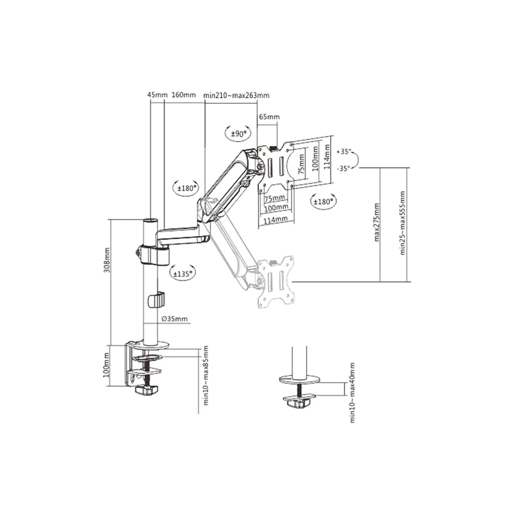Кронштейн Gembird MA-DA1P-01 - фото 2