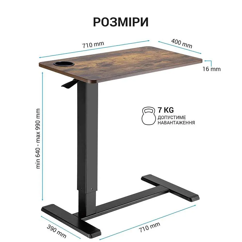 Геймерський стіл OfficePro ODM366 Dark Wood (ODM366B) - фото 6