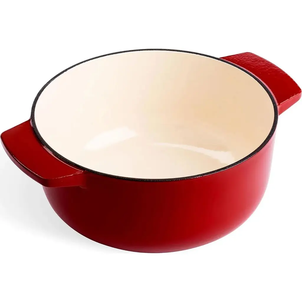 Каструля KitchenAid Cast Iron чавунна з кришкою 22 см 3.3 л червона (CCC006057-001) - фото 2