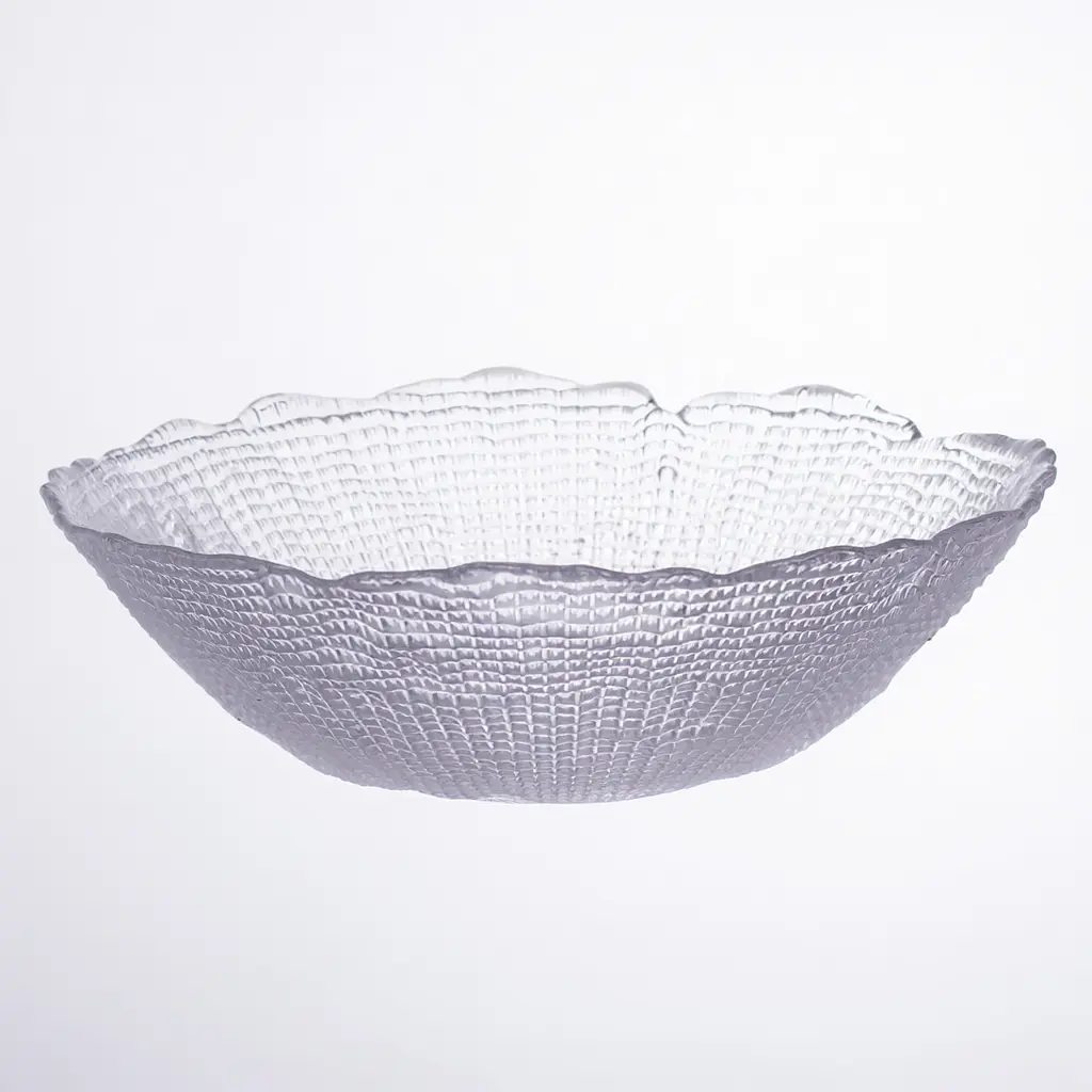 Салатниця велика скляна прозора 2 літри, кругла салатниця для салатів фруктів та десертів Yiwu 64486-48 - фото 2