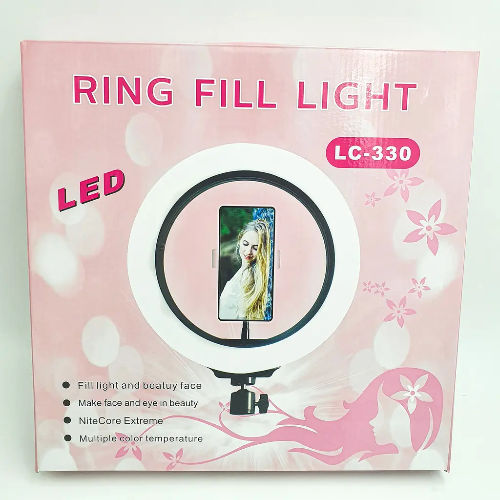 Кільцева лампа 33 см 10W з тримачем для телефону LED підсвічування кільцеве світло блогера візажиста фотографа Ring Light LC-330 - фото 7