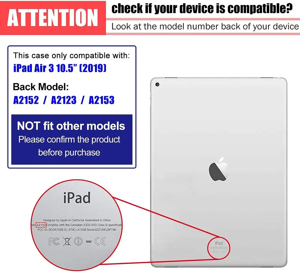 Чохол DAORANGE для iPad Air 3 10,5 дюймів (випущений у 2019 р.), чохол-підставка зі штучної шкіри для iPad - фото 3
